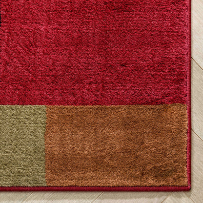 River Red Modern Rug