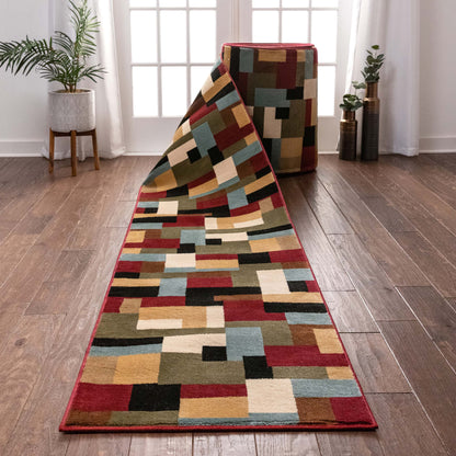 River Custom Size Runner Modern Red 27 Inch Wide x Choose Your Length Hallway Runner Rug