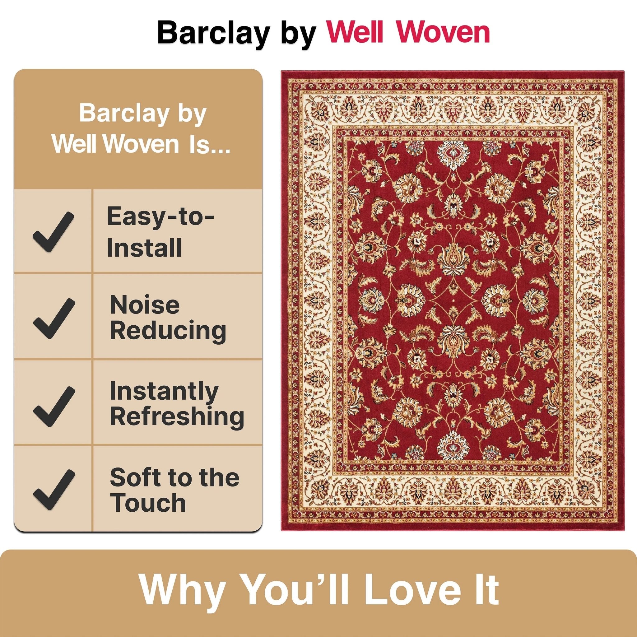 Sarouk Red Traditional Rug Well Woven