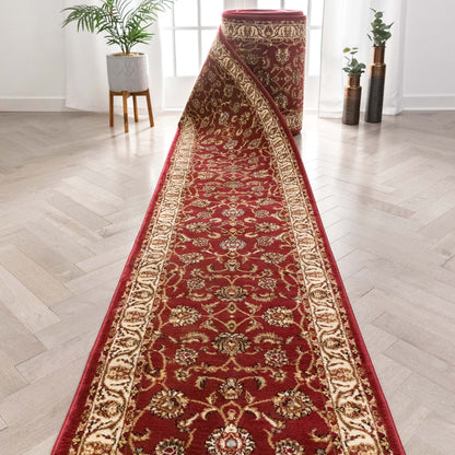 Sarouk Custom Size Runner Traditional Red 27 Inch Wide x Choose Your Length Hallway Runner Rug