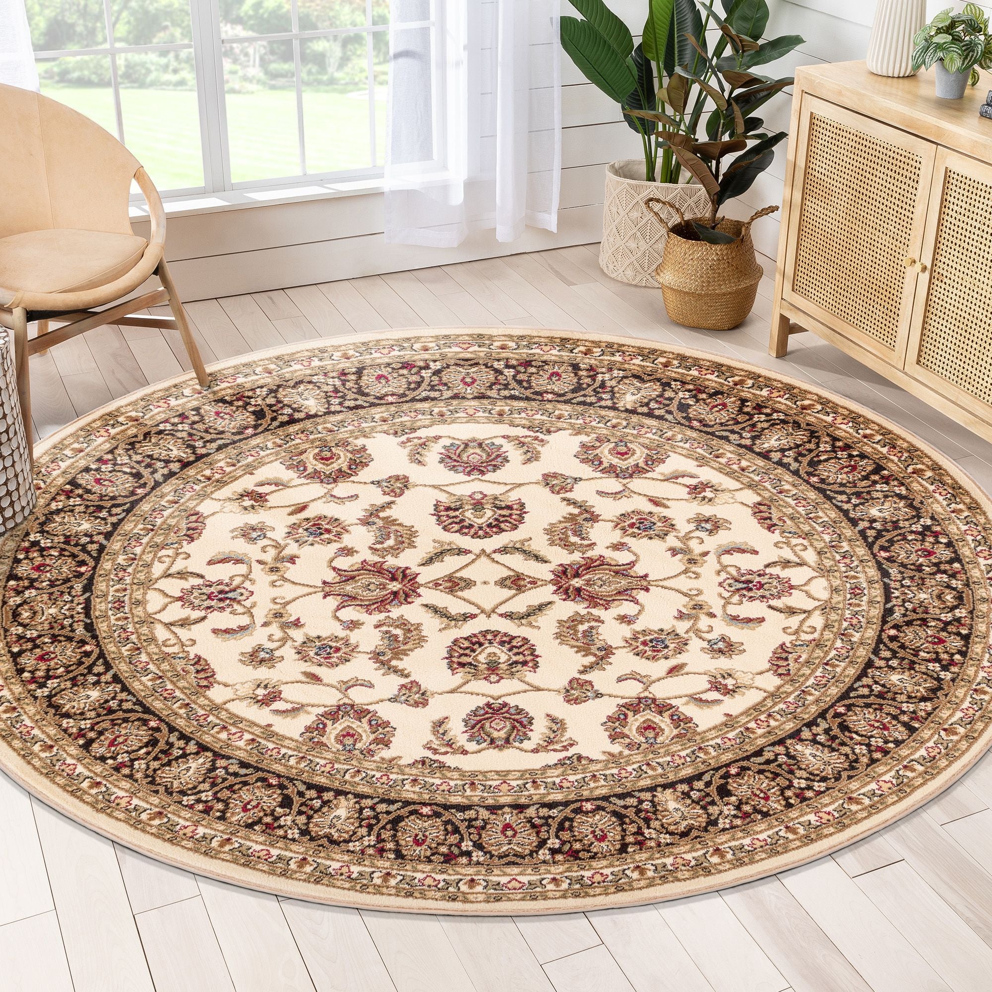 Sarouk Ivory Traditional Rug