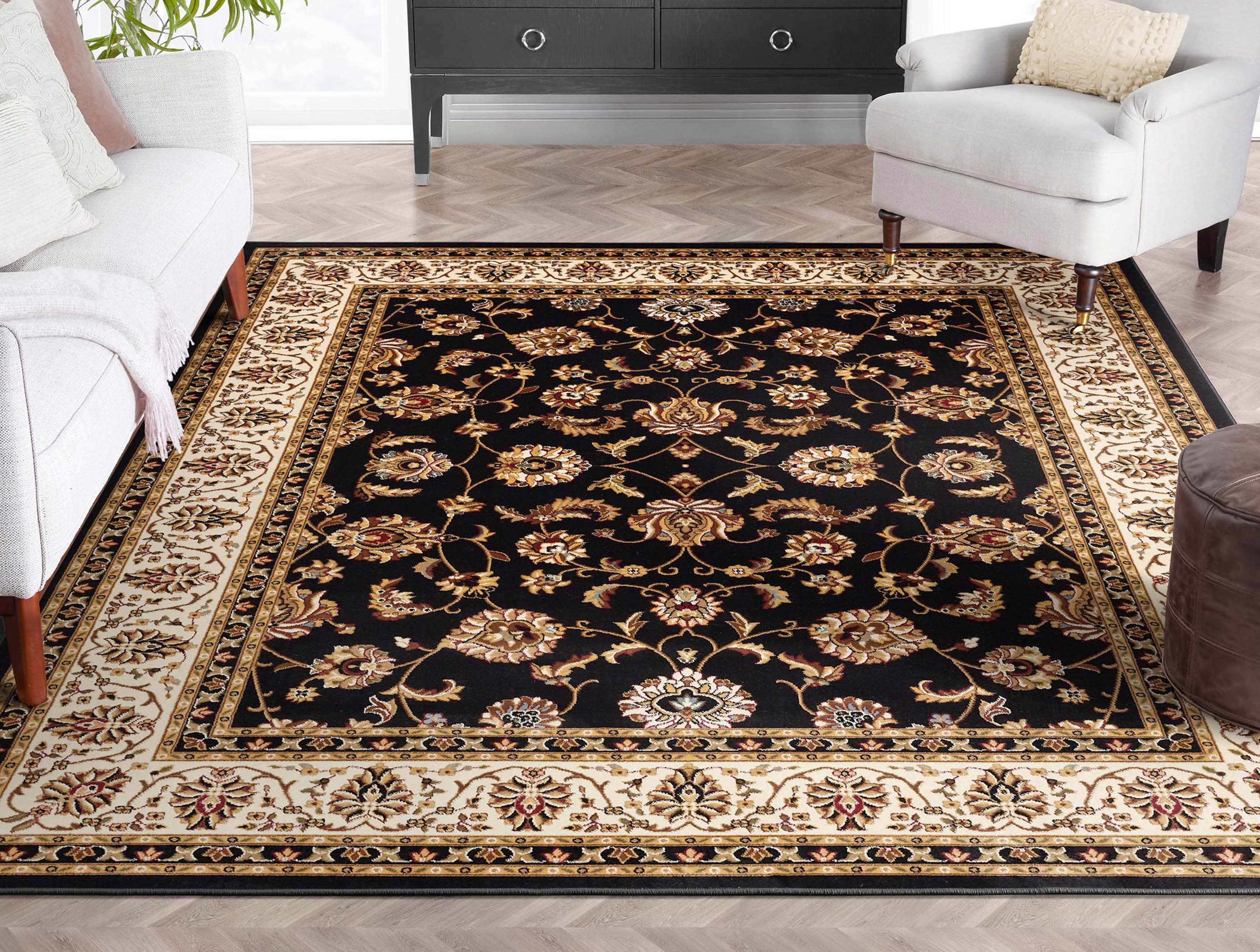 Sarouk Black Traditional Rug