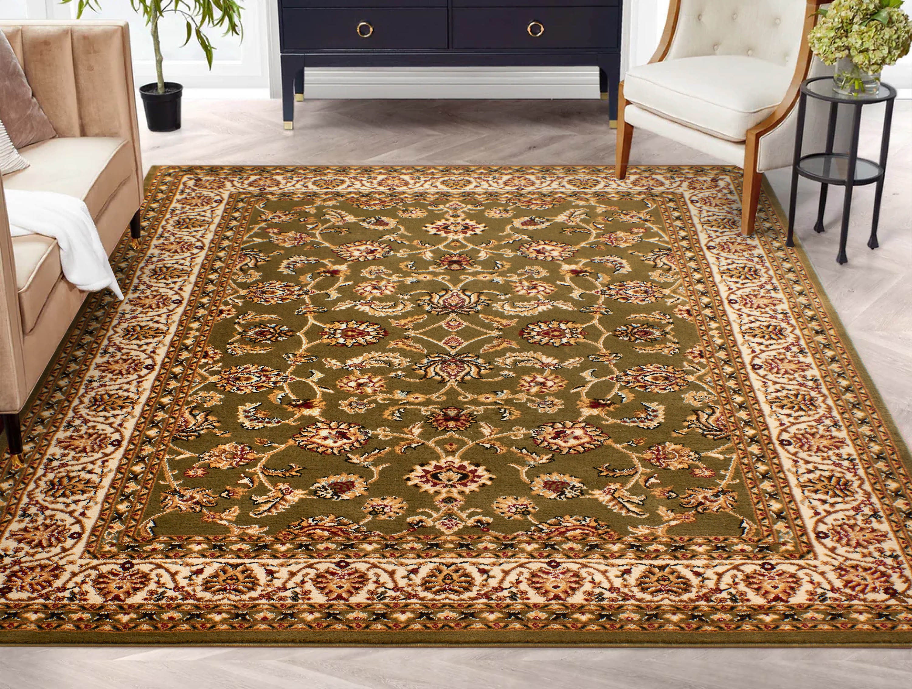 Sarouk Green Traditional Rug