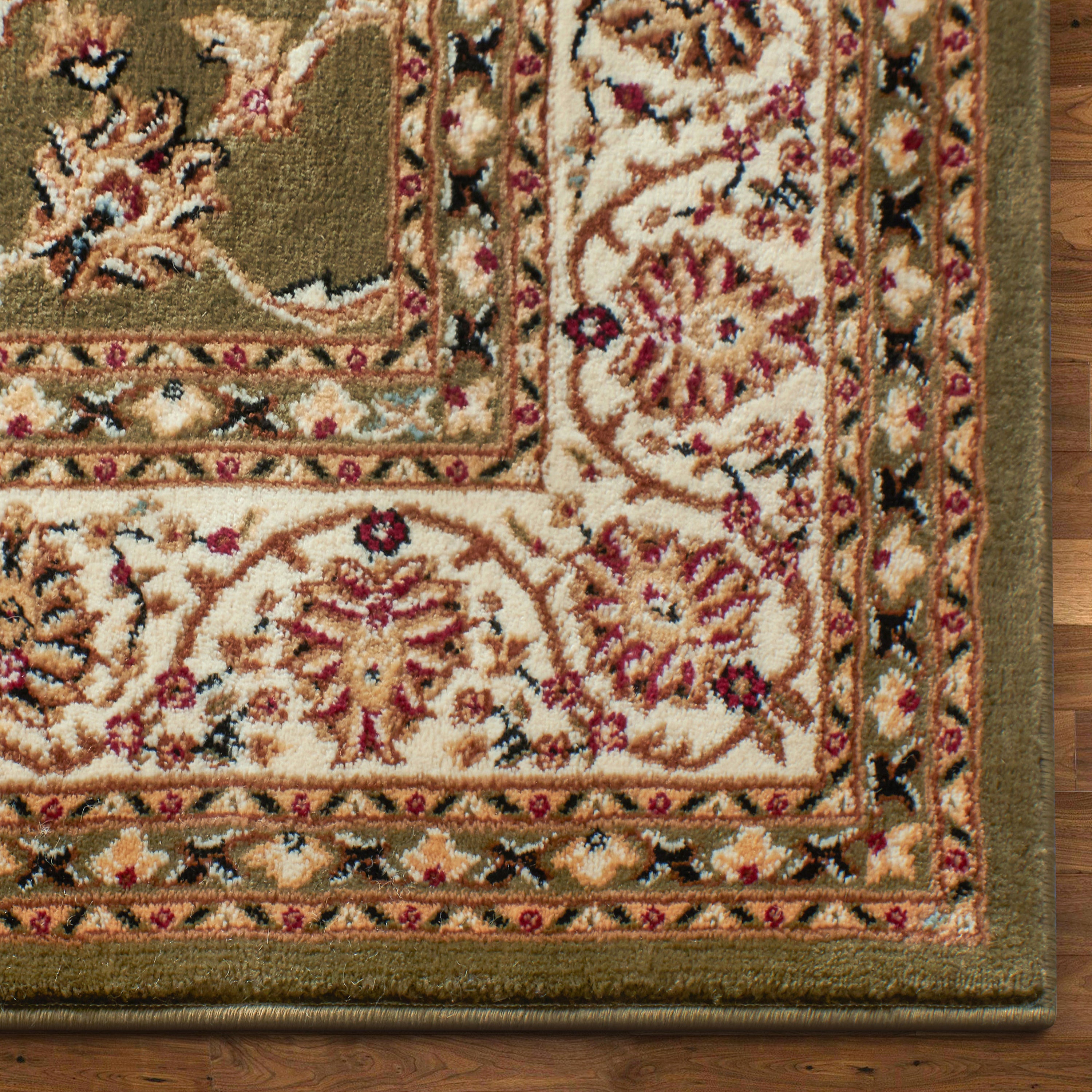 Sarouk Green Traditional Rug