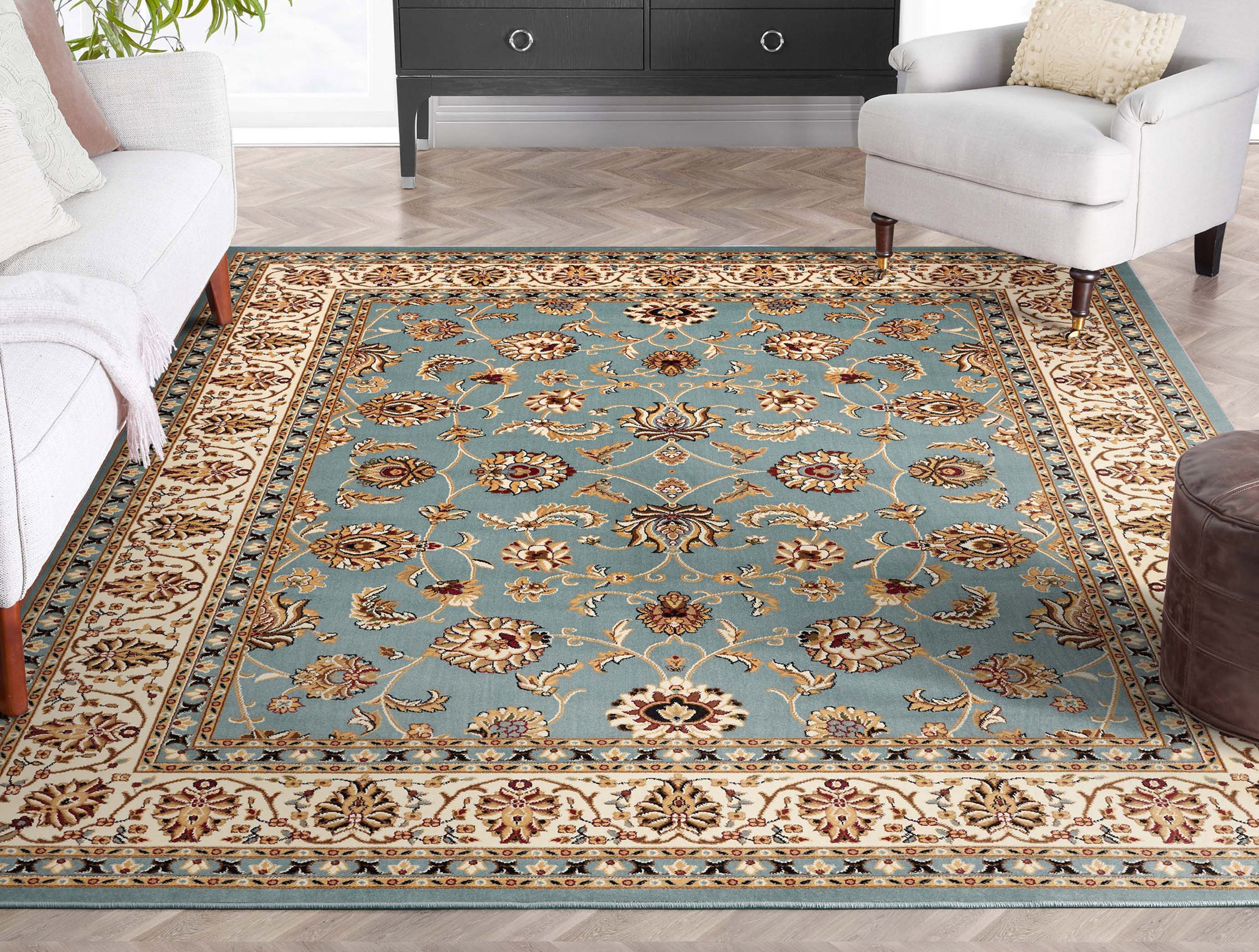 Sarouk Light Blue Traditional Rug