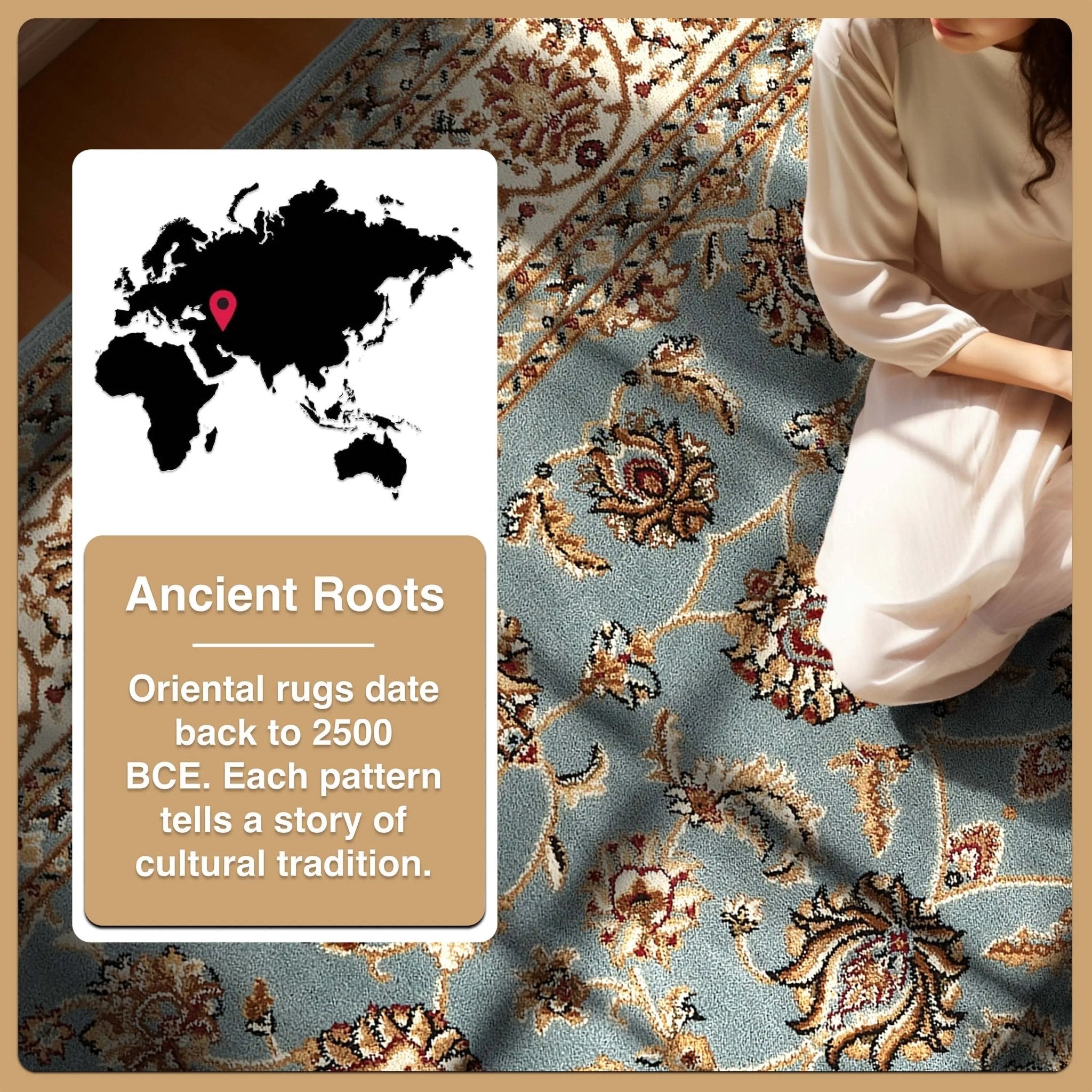 Sarouk Light Blue Traditional Rug Well Woven