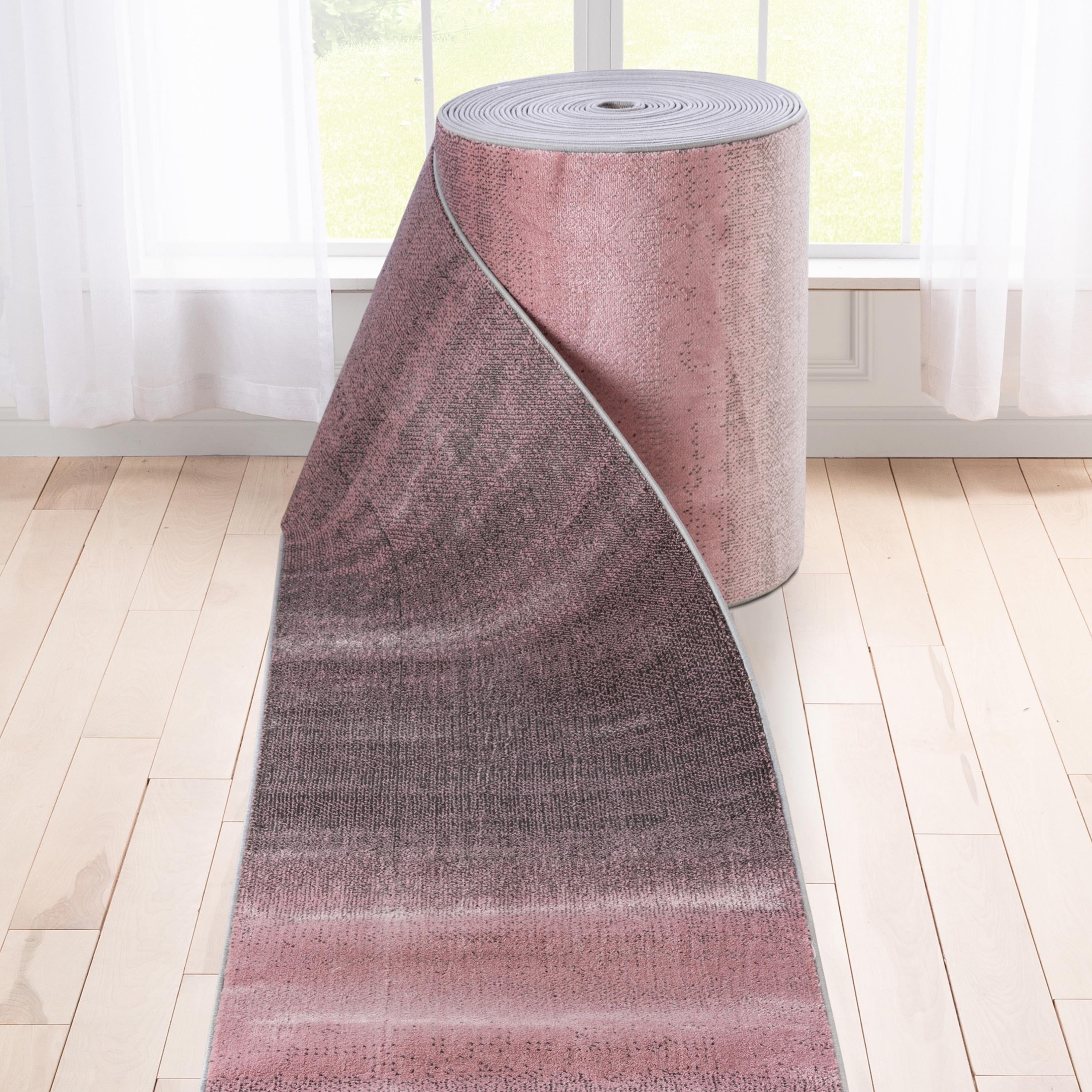 Custom Size Runner Emine Abstract Ombre Modern Blush 27 Inch Wide x Choose Your Length Hallway Runner Rug