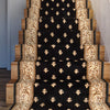 Custom Size Hallway & Stair Runner Fleur de Lis Traditional Black  27 Inch Wide x Choose Your Custom Length Runner Rug