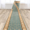 Custom Size Hallway & Stair Runner Fleur de Lis Traditional Light Blue  27 Inch Wide x Choose Your Custom Length Runner Rug