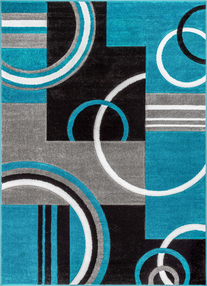 Galaxy Waves Blue Modern Rug