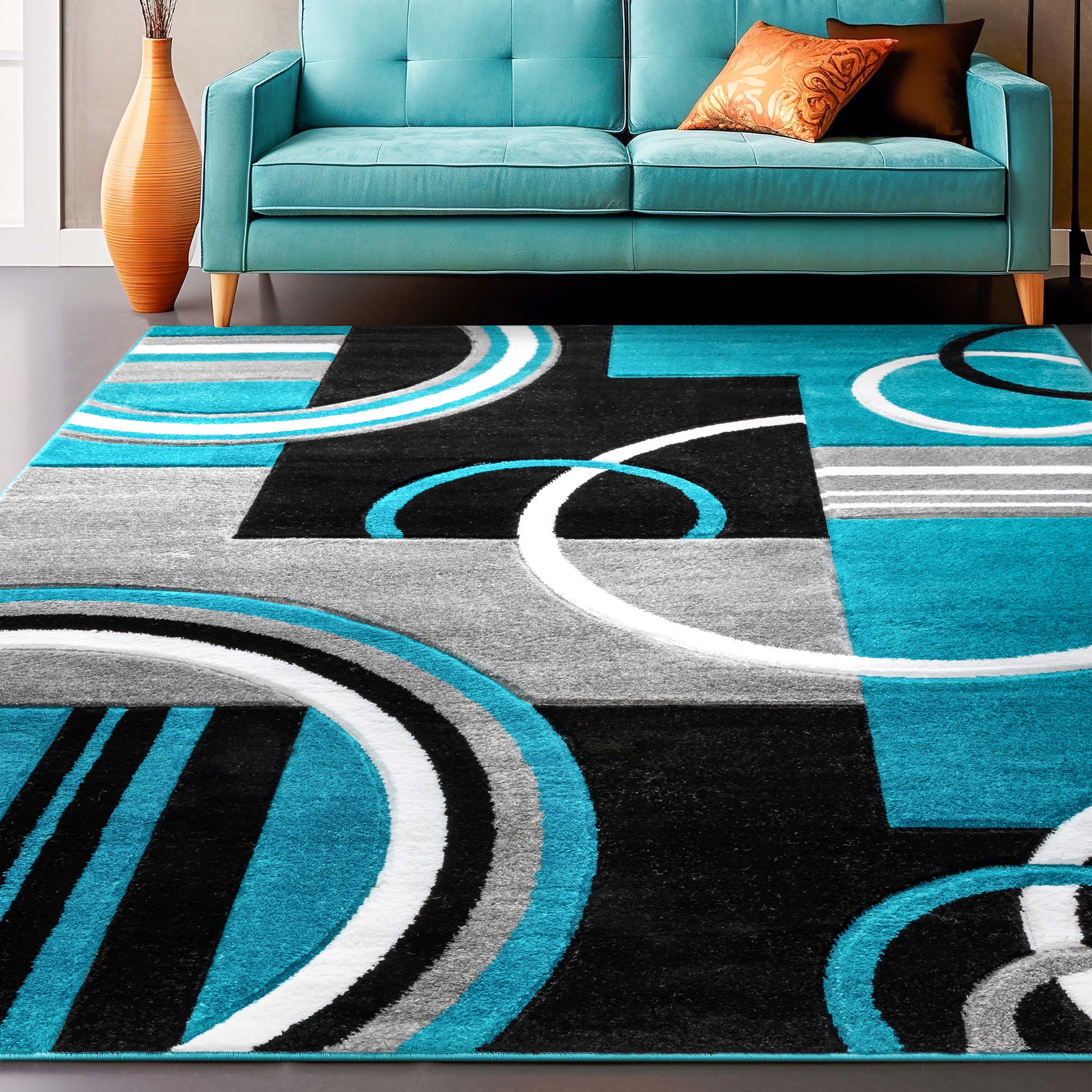 Galaxy Waves Blue Modern Rug