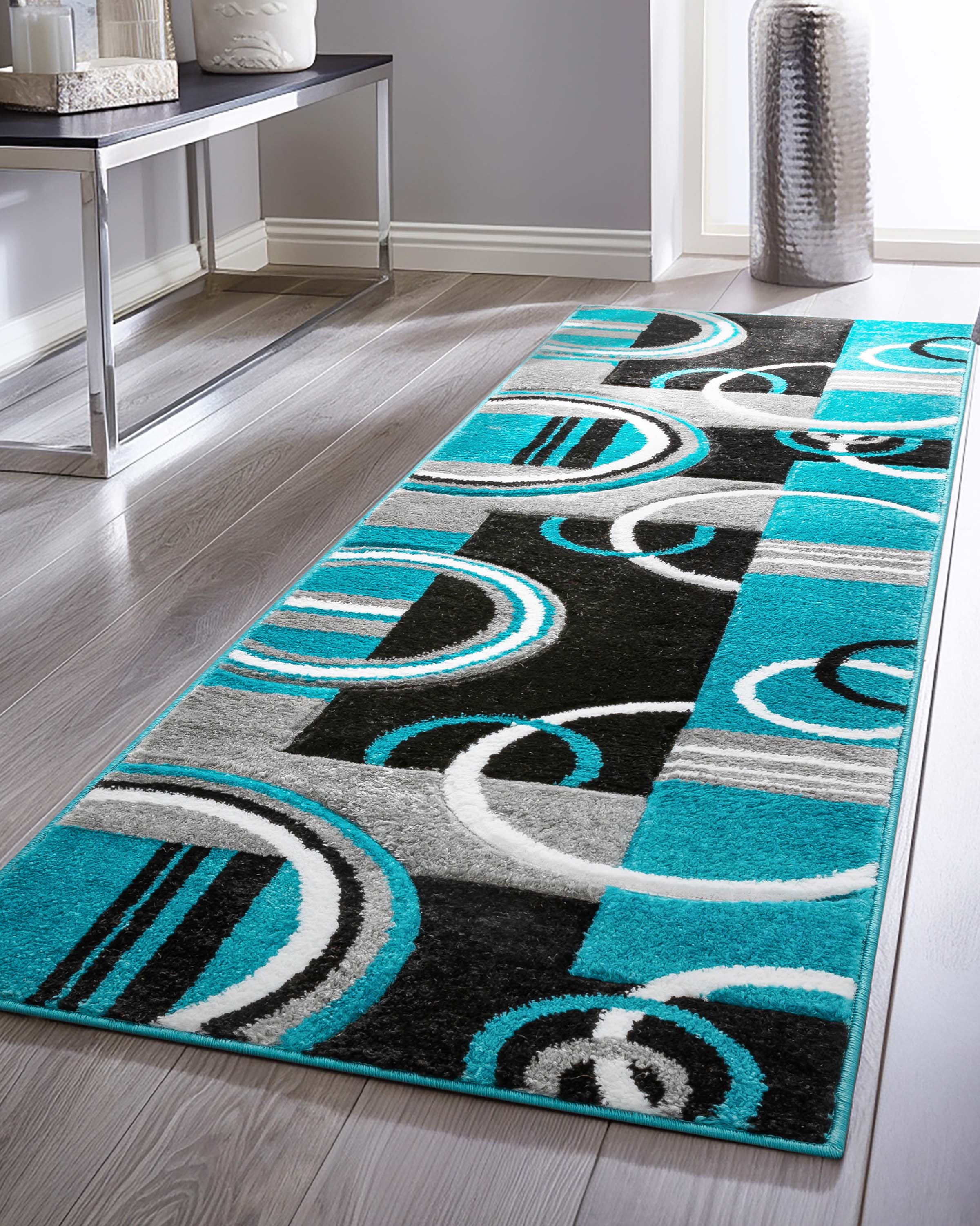 Galaxy Waves Blue Modern Rug