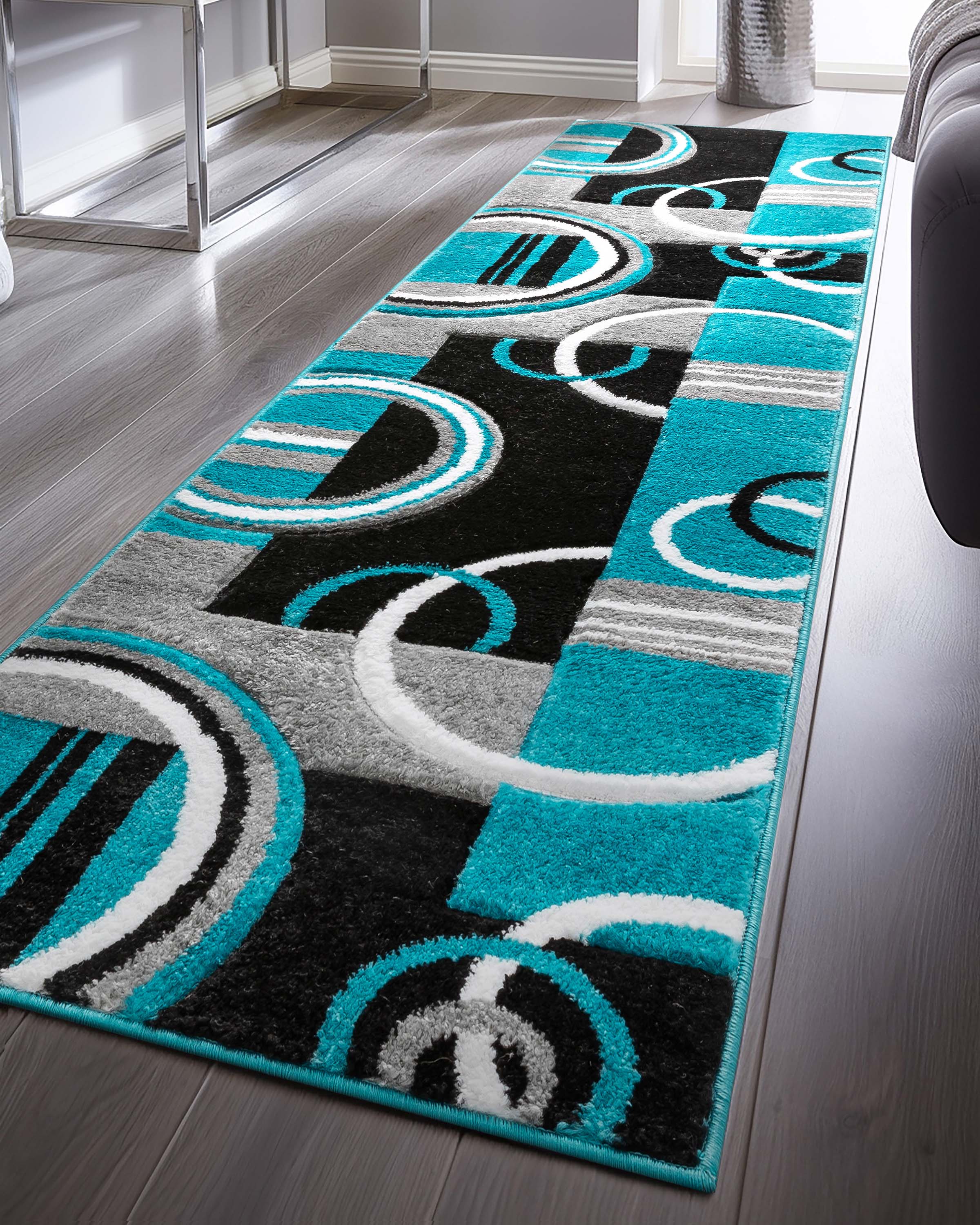 Galaxy Waves Blue Modern Rug