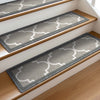 Brooklyn Trellis Grey Modern Non Slip 9" x 31" Stair Tread (Set of 7)