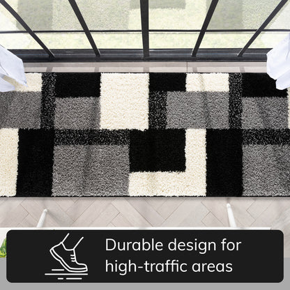 Cubes Black Contemporary Rug