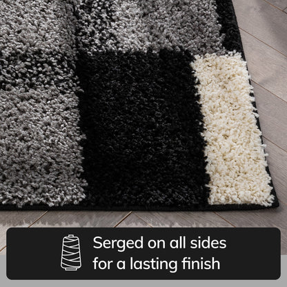 Cubes Black Contemporary Rug