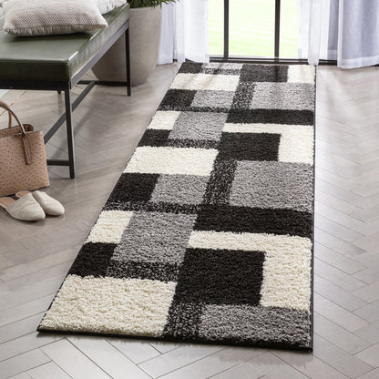 Cubes Black Contemporary Rug