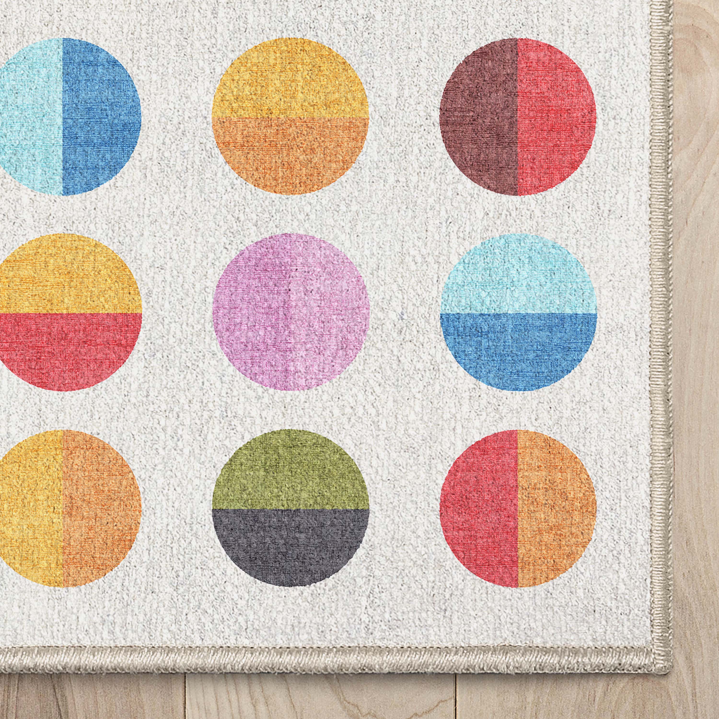 Crayola Modern Split Dots Bright Multi Color Area Rug By Well Woven