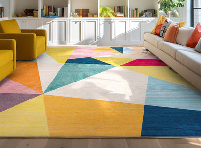 Crayola Modern Modern Shapes Festival Multi Color Area Rug By Well Woven