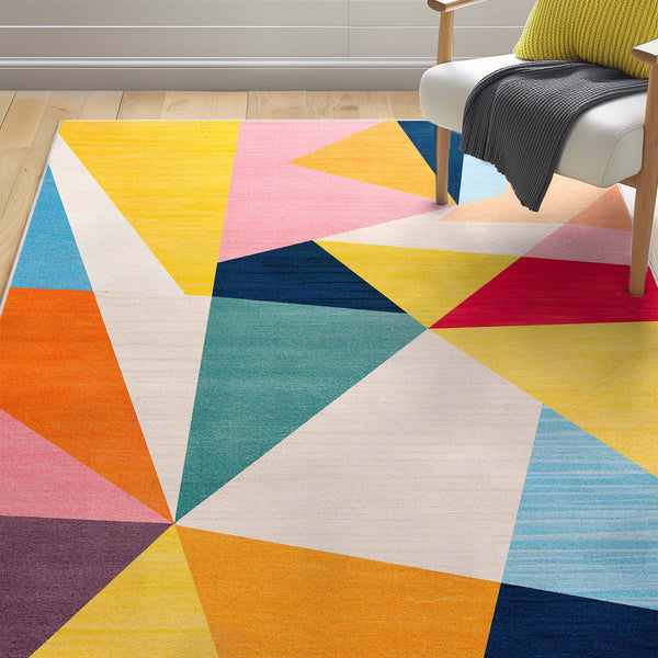 Crayola Modern Modern Shapes Festival Multi Color Area Rug By Well Woven