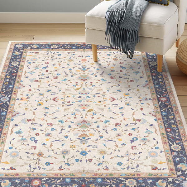 Crayola Floral Elegance Ivory Multi 5' x 7' Area Rug By Well Woven