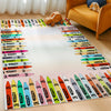 Crayola Modern Crayon Parade Playroom 5' x 7' Multi Color Area Rug By Well Woven