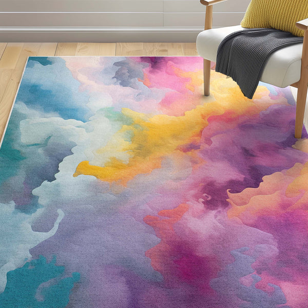 Crayola Modern Dreamy Clouds Whimsical 5' x 7' Multi Color Area Rug By Well Woven