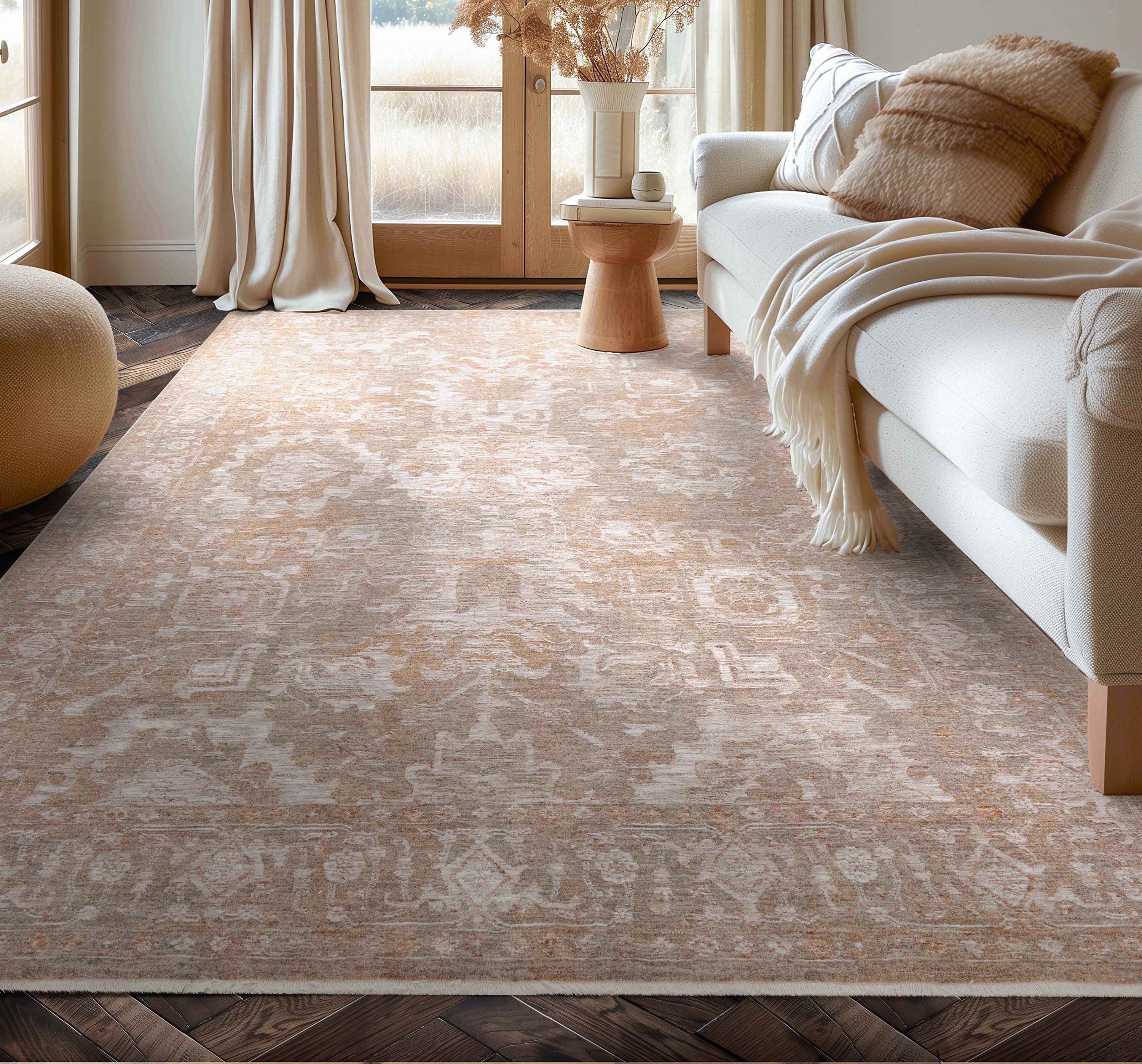 Ethos Serenity Beige Warm Earth Tone - Easy to Clean - Globally Inspired Patterns