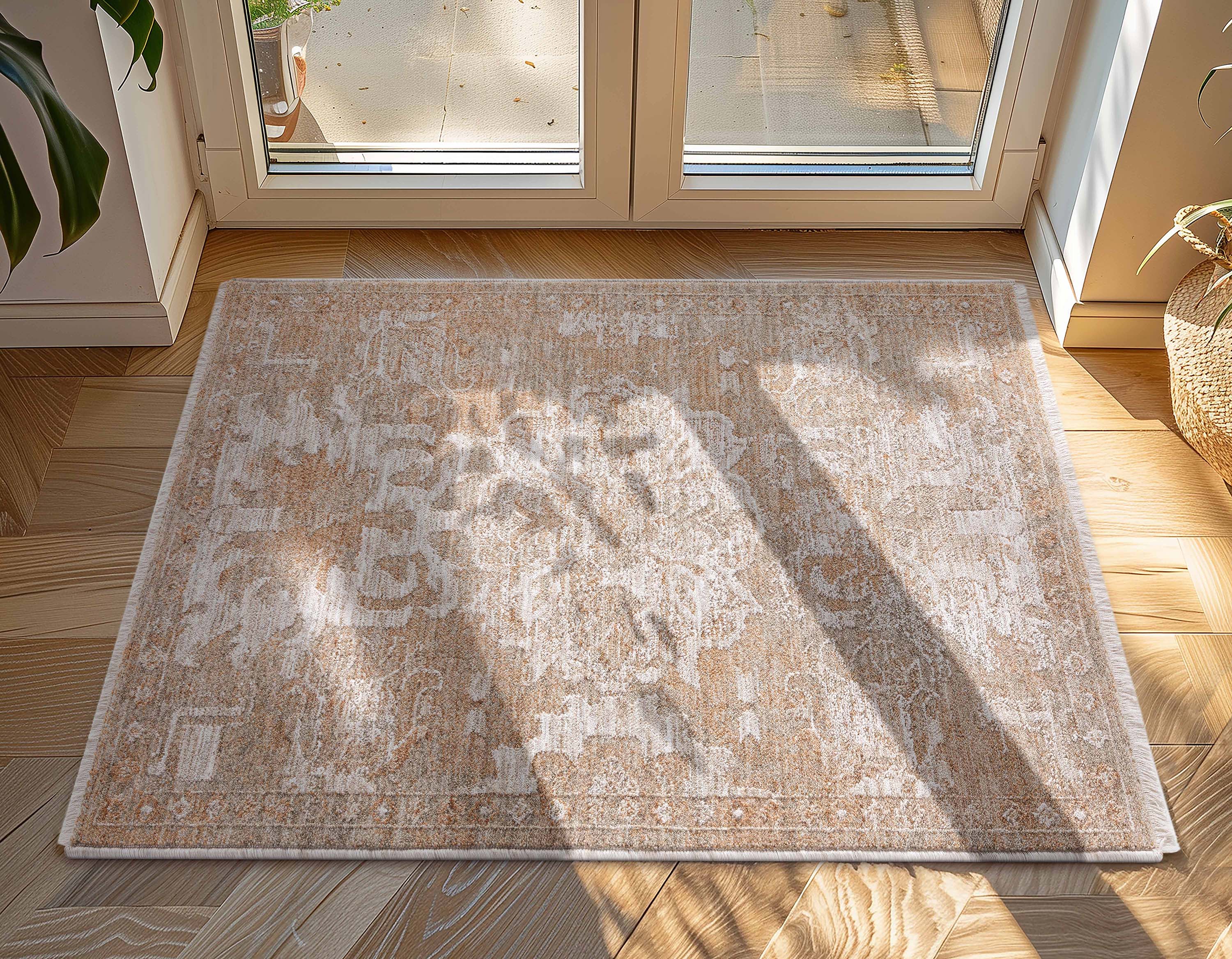 Ethos Serenity Beige Warm Earth Tone - Easy to Clean - Globally Inspired Patterns