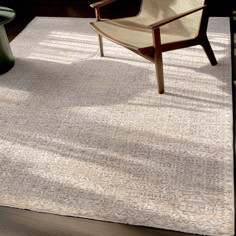 Ethos Echo Beige Floral Warm Earth Tone - Easy to Clean - Globally Inspired Patterns