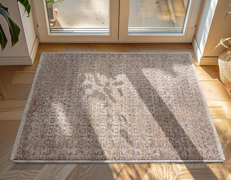 Ethos Echo Beige Floral Warm Earth Tone - Easy to Clean - Globally Inspired Patterns