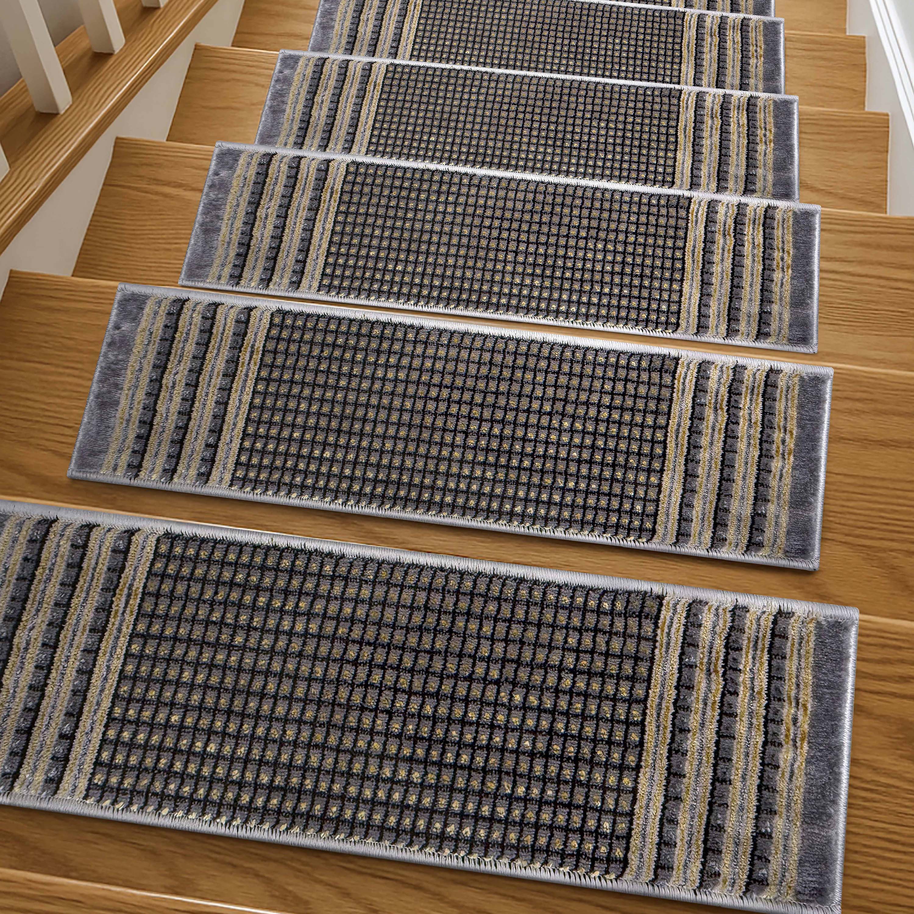 Waylon Grey Stair Tread Rugs
