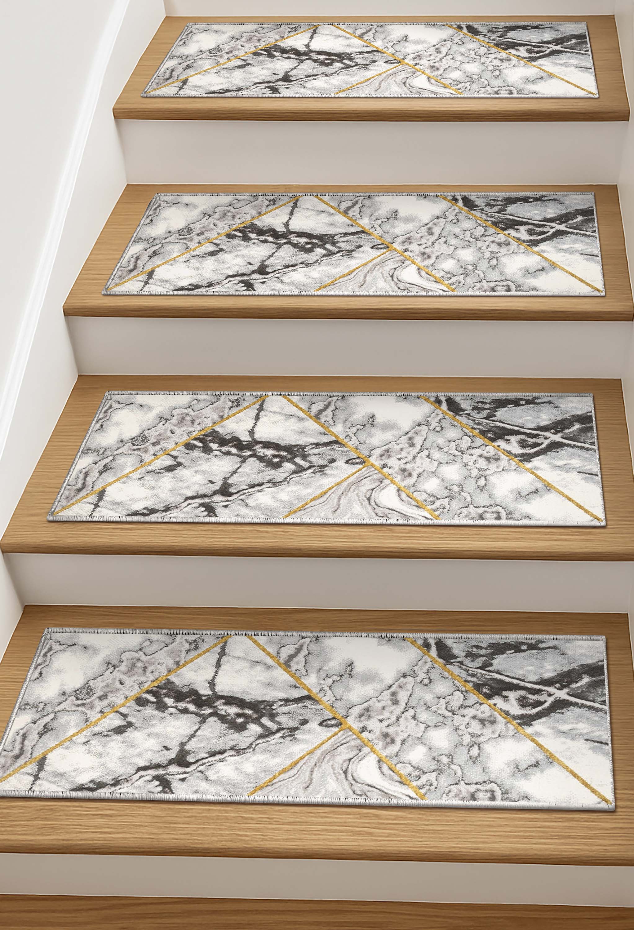 Arlo Grey Stair Tread Rugs