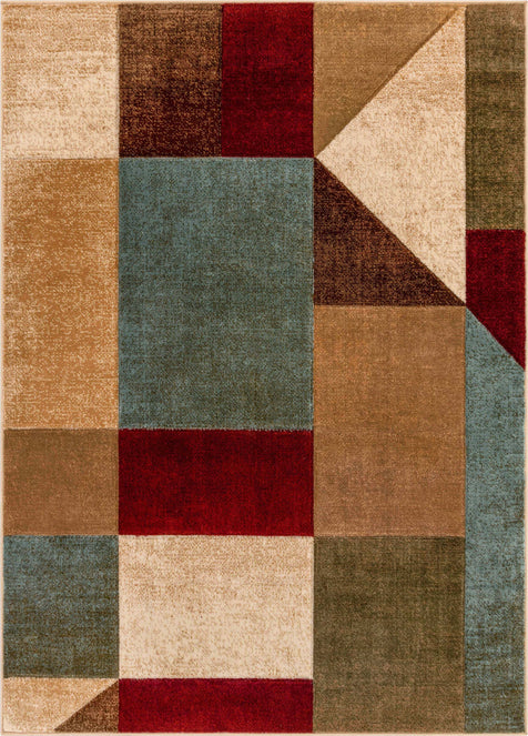 Marcia Multi Modern Geometric Blocks 3D Textured Rug