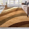 Cecilia Multi Brown Modern Geometric Stripes 3D Textured Rug