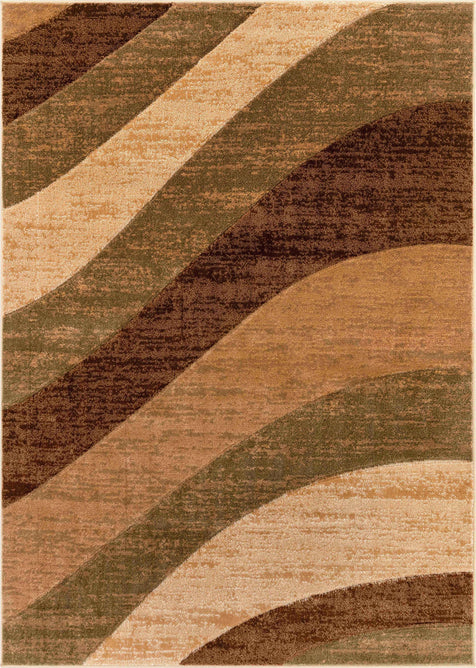 Cecilia Multi Brown Modern Geometric Stripes 3D Textured Rug