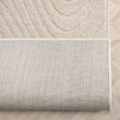 Custom Size Runner Sibi Modern Solid & Striped Ivory Choose Your Width x Choose Your Length Hallway Runner Rug