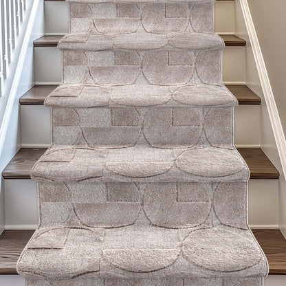 Custom Size Runner Harmony Modern Beige Choose Your Width x Choose Your Length Hallway & Stair Runner Rug