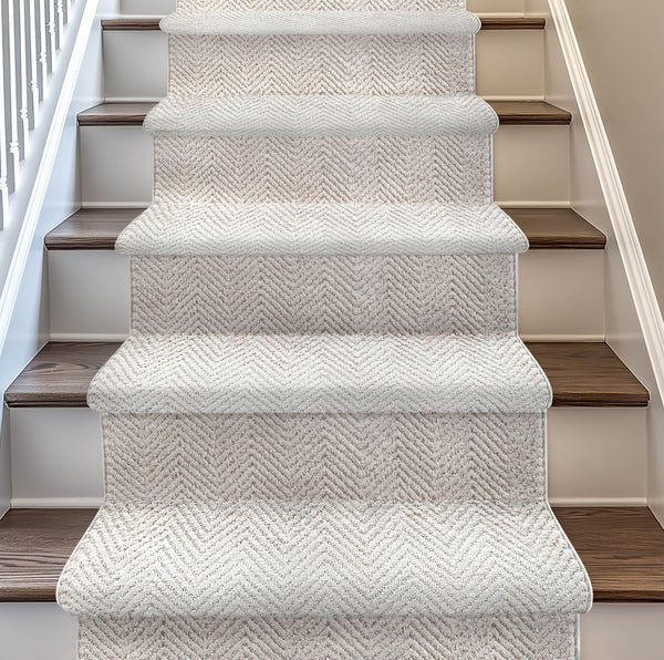 Custom Size Runner Pompeii Modern Ivory Choose Your Width x Choose Your Length Hallway & Stair Runner Rug