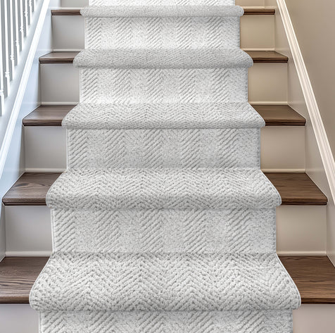 Custom Size Runner Pompeii Modern Light Grey Choose Your Width x Choose Your Length Hallway & Stair Runner Rug