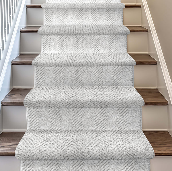 Custom Size Runner Pompeii Modern Light Grey Choose Your Width x Choose Your Length Hallway & Stair Runner Rug