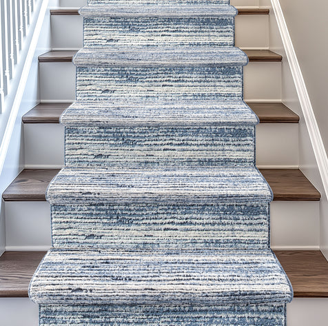 Custom Size Runner Delphi Modern Blue Choose Your Width x Choose Your Length Hallway & Stair Runner Rug