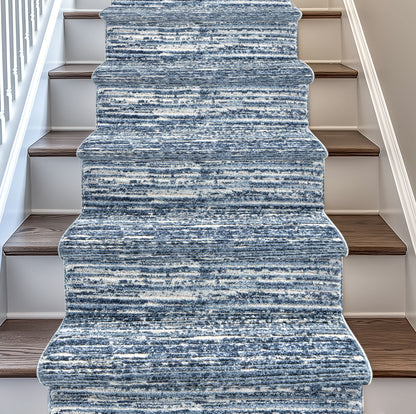 Custom Size Runner Delphi Modern Light Blue Choose Width x Length Hallway & Stair Runner