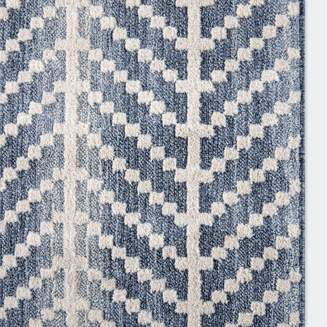 Custom Size Runner Rhodes Modern Blue Choose Your Width x Choose Your Length Hallway & Stair Runner Rug