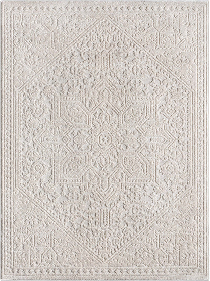 Cloud Medallion Heriz Soft Ivory Rug