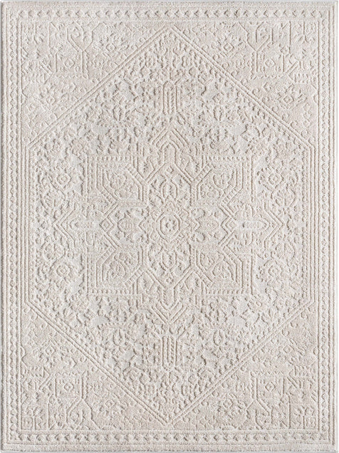 Cloud Medallion Heriz Soft Ivory Rug