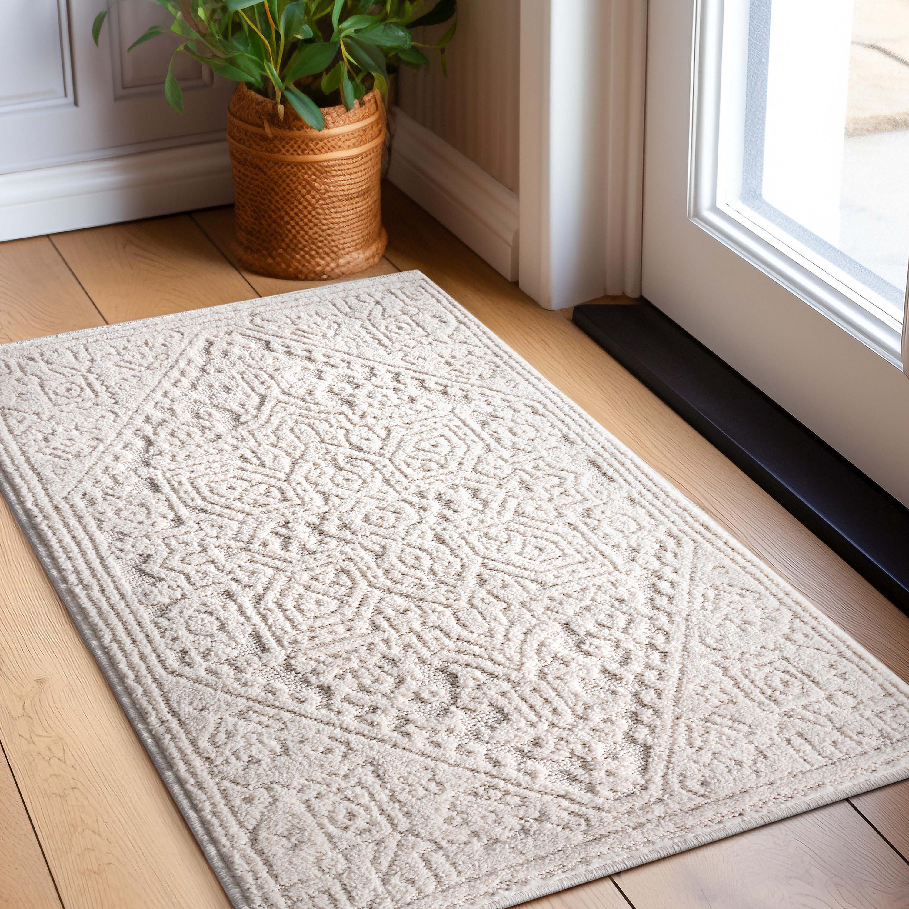 Cloud Medallion Heriz Soft Ivory Rug