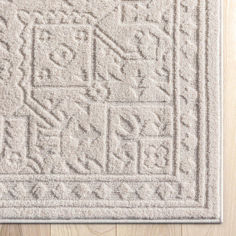 Cloud Medallion Heriz Soft Ivory Rug