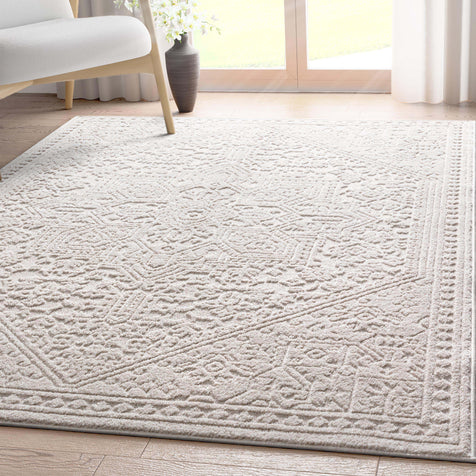 Cloud Medallion Heriz Soft Ivory Rug