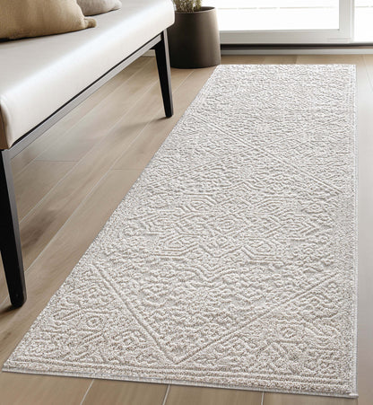 Cloud Medallion Heriz Soft Ivory Rug